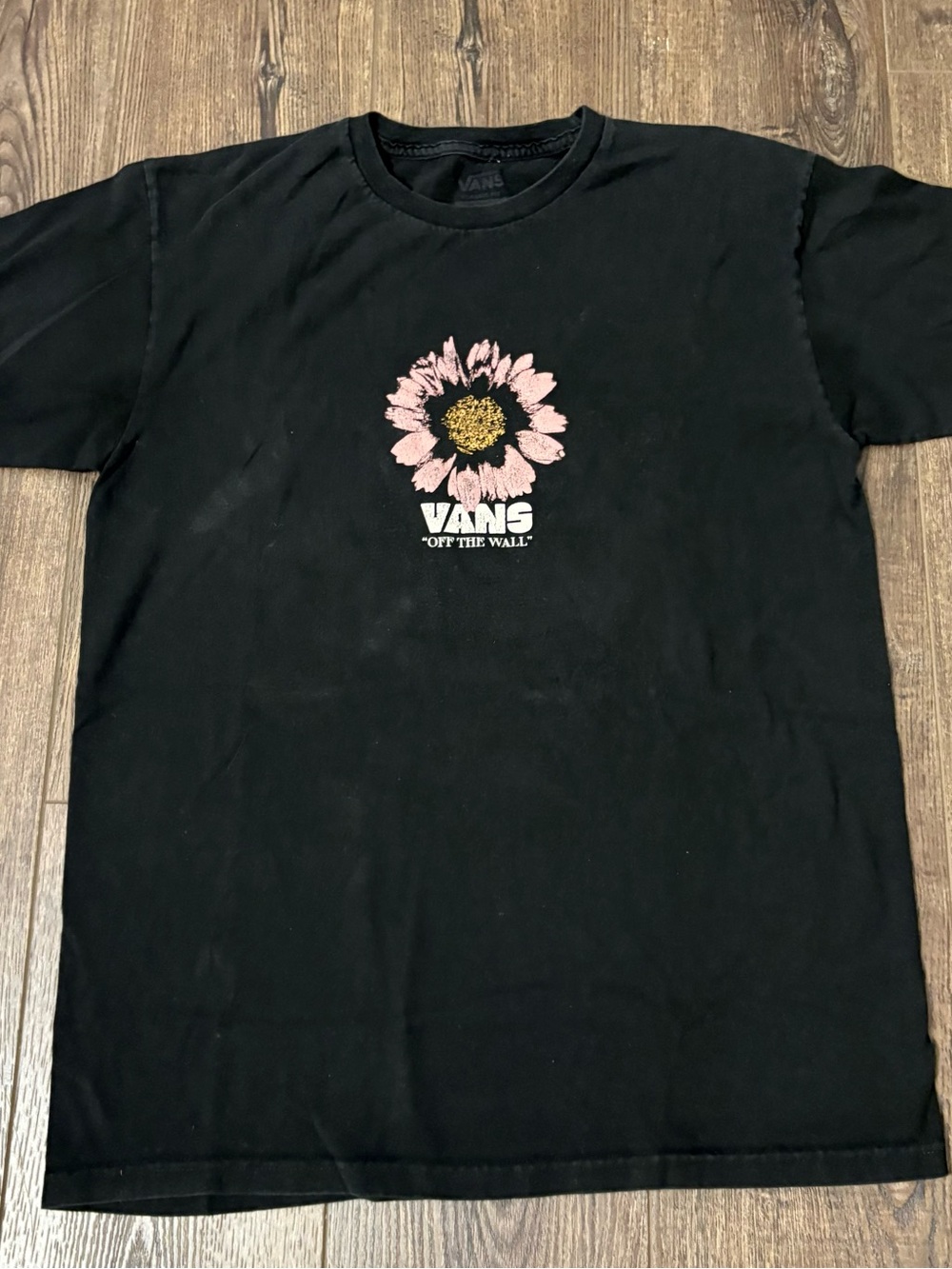 Vans Off the Wall Tee with Pink Sunflower Graphic